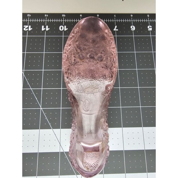 Fenton Pink Daisy & Button Queen Kitten Glass Slipper 2000 Vintage - Picture 2 of 2